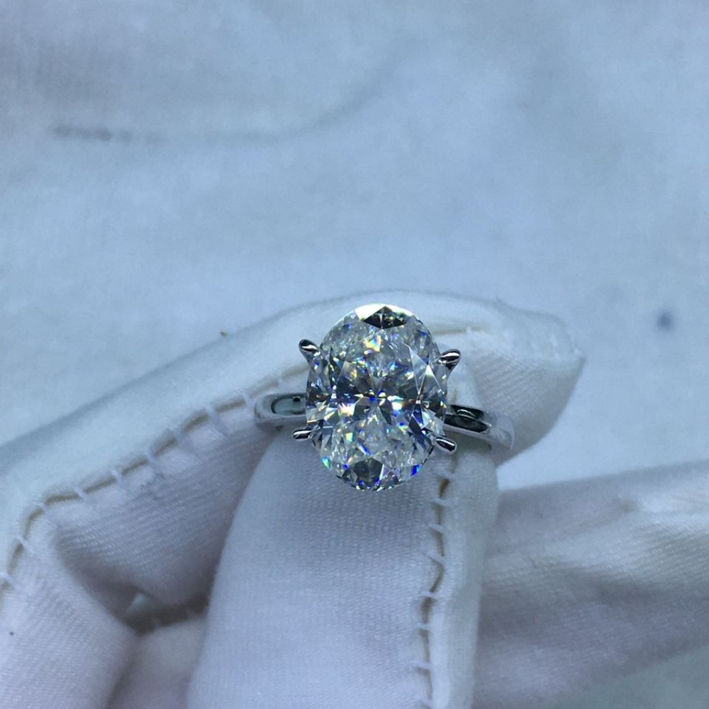 SOLD Oval moissanite solitaire ring